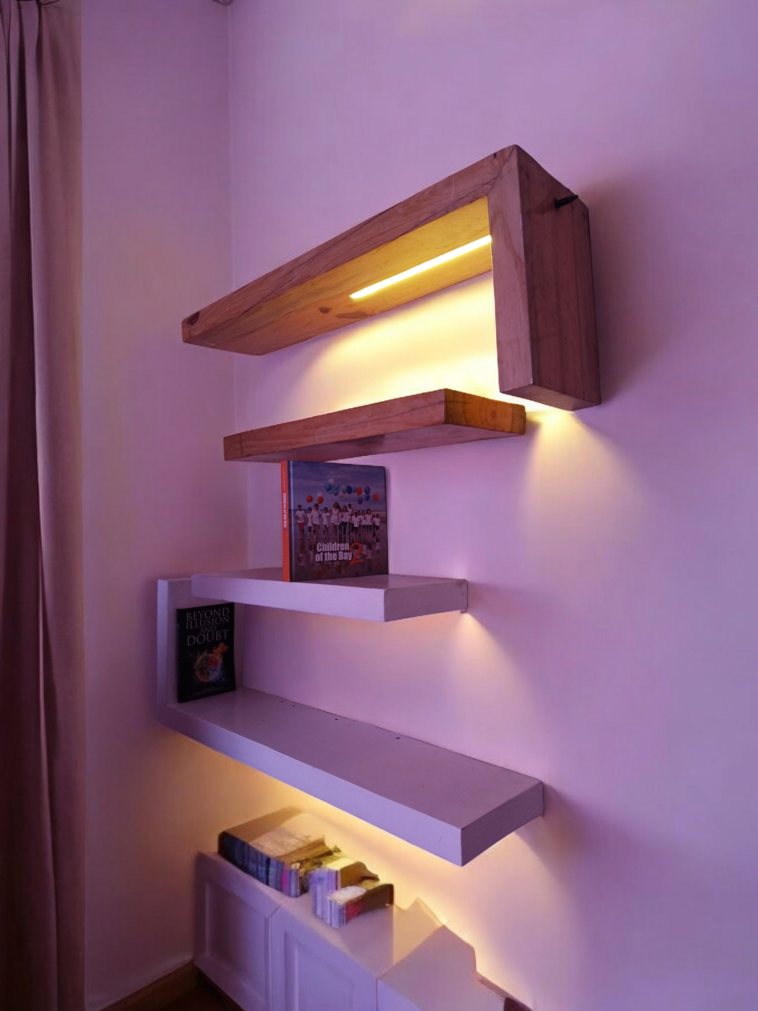 Layered Glow Bookshelf